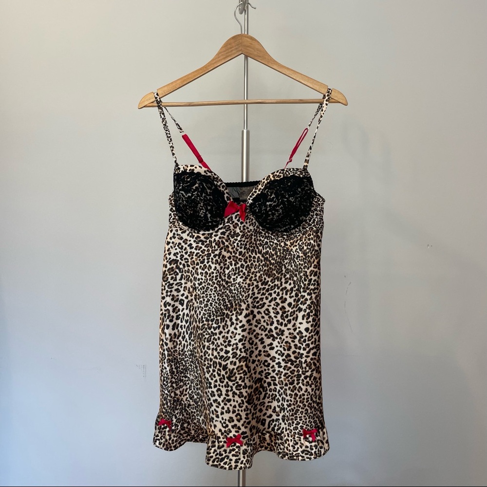 Deadstock Vintage Y2K Leopard Print Mini Dress